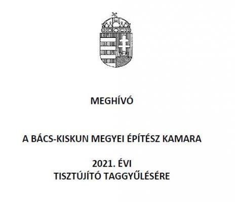 TISZTÚJÍTÓ TAGGYŰLÉS 2021